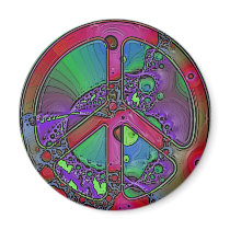 psychedelic peace sign magnet