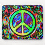 Psychedelic Peace Sign Mouse Pad