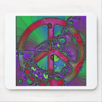 psychedelic peace sign mousepad