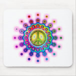 PSYCHEDELIC PEACE SIGN mousepads