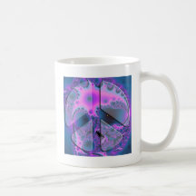 psychedelic peace sign mug