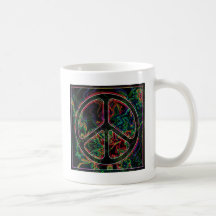 psychedelic peace sign mugs
