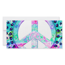 Psychedelic Peace Sign Photo Greeting Card