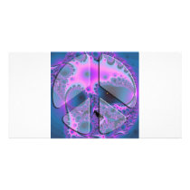 psychedelic peace sign custom photo card