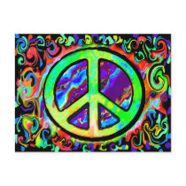 Psychedelic Peace Sign Postcards