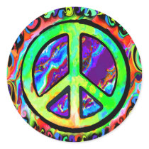 Psychedelic Peace Sign Stickers