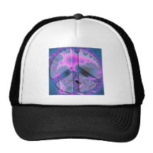 psychedelic peace sign trucker hat