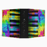 Psychedelic Piano Keyboard and Flowers Vinyl Binders