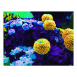 Psychedelic pop flowers personalized announcement