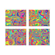 Psychedelic Rainbow Oil Pattern Gallery Wrap Canvas