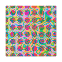 Psychedelic Rainbow Spots Pattern Stretched Canvas Prints