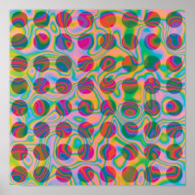 Psychedelic Rainbow Spots Pattern Posters