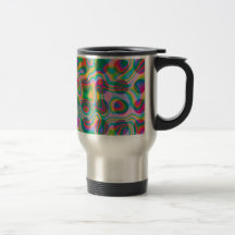 Psychedelic Rainbow Spots Pattern Travel Mug