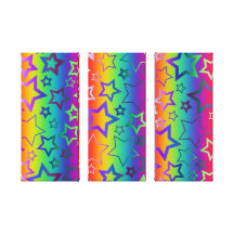 Psychedelic Rainbow Stars Gallery Wrapped Canvas