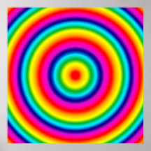 Psychedelic Round Rainbow Pattern Print