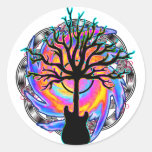"Psychedelic Sonic Cyclone" surreal guitar art Round Sticker