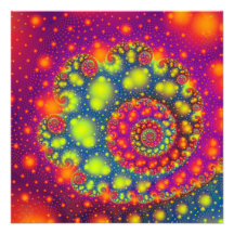 Psychedelic Spiral Neon Decorative Abstract Art Invitation