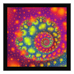 Psychedelic Spiral Neon Decorative Abstract Art Photographic Print