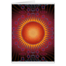 Psychedelic Sun: Spiral Fractal Design Cards
