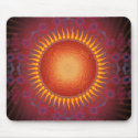 Psychedelic Sun: Spiral Fractal Design: Mousepad
