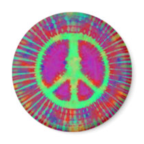 Psychedelic Tie-Dye Peace Sign Magnet