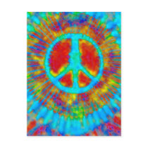 Psychedelic Tie Dye Peace Sign Postcards