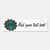 Psychedelic Treble Clef / G Clef Music Symbol Bumper Sticker