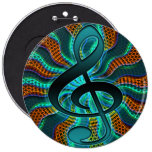 Psychedelic Treble Clef / G Clef Music Symbol Pin