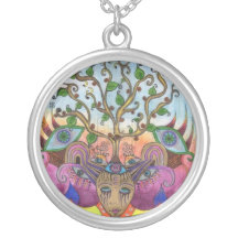 Psychedelic tree necklace