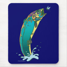 Psychedelic Trout Fishing Mousepads