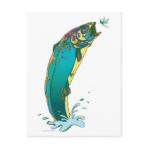 Psychedelic Trout Fishing Post Cards