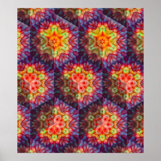 Psychedelic Turtle Shell Poster