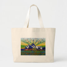 Psychedelic World: Sydney Australia Skyline A2 Canvas Bag