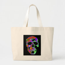 Psychedellic Skull Canvas Bags