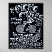Psycho Cycles For Path or Road - Vintage Bike Ad Poster