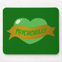 Psychobilly Tattoo Heart Mouse Pads