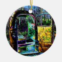 Psychodelic a abandonné le camion des années 1920 décorations de noël