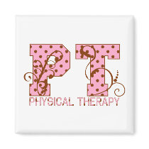 pt pink and brown polka dots refrigerator magnet