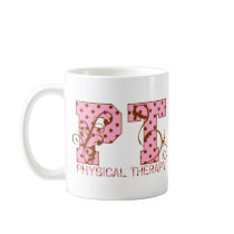 pt pink and brown polka dots coffee mug