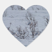 Ptarmigan Family Heart Stickers