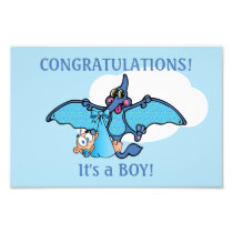Pterodactyl Dinosaur It's a Boy Baby Shower