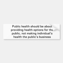 Public Health Bumper Sticker