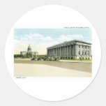 Public Library and State Capitol, Denver, CO Round Sticker