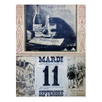 Publicité vintage d'absinthe avec le chat cartes postales