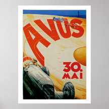 Publicité vintage de course automatique d'Avus Posters