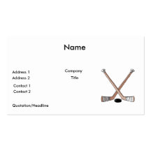puck and hockey sticks design business card template