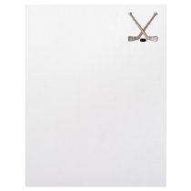 puck and hockey sticks design customized letterhead