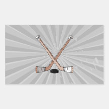 puck and hockey sticks design stickers