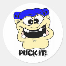 PUCK IT! ROUND STICKERS