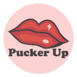 Pucker Up Round Stickers